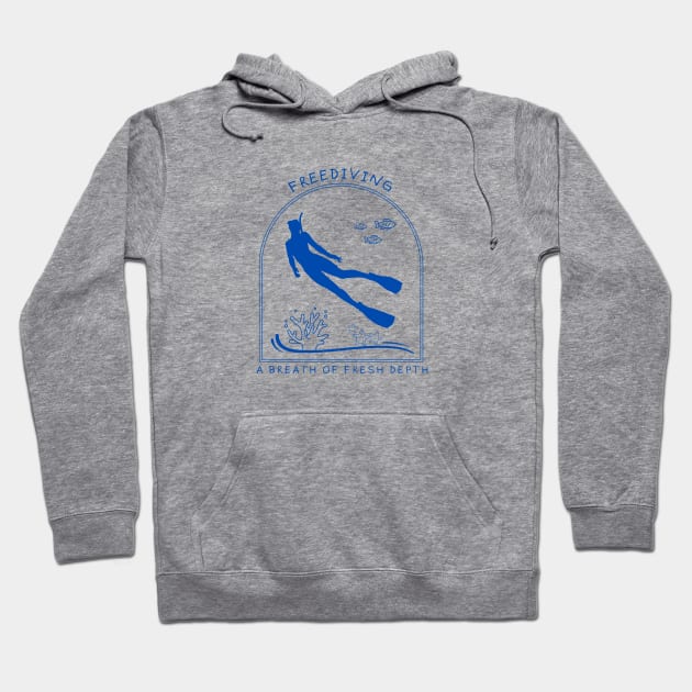 Freediving - A Breath of Fresh Depth| Freediving | Freediver | Ocean lover | Diver | Apnea Hoodie by Punderful Adventures